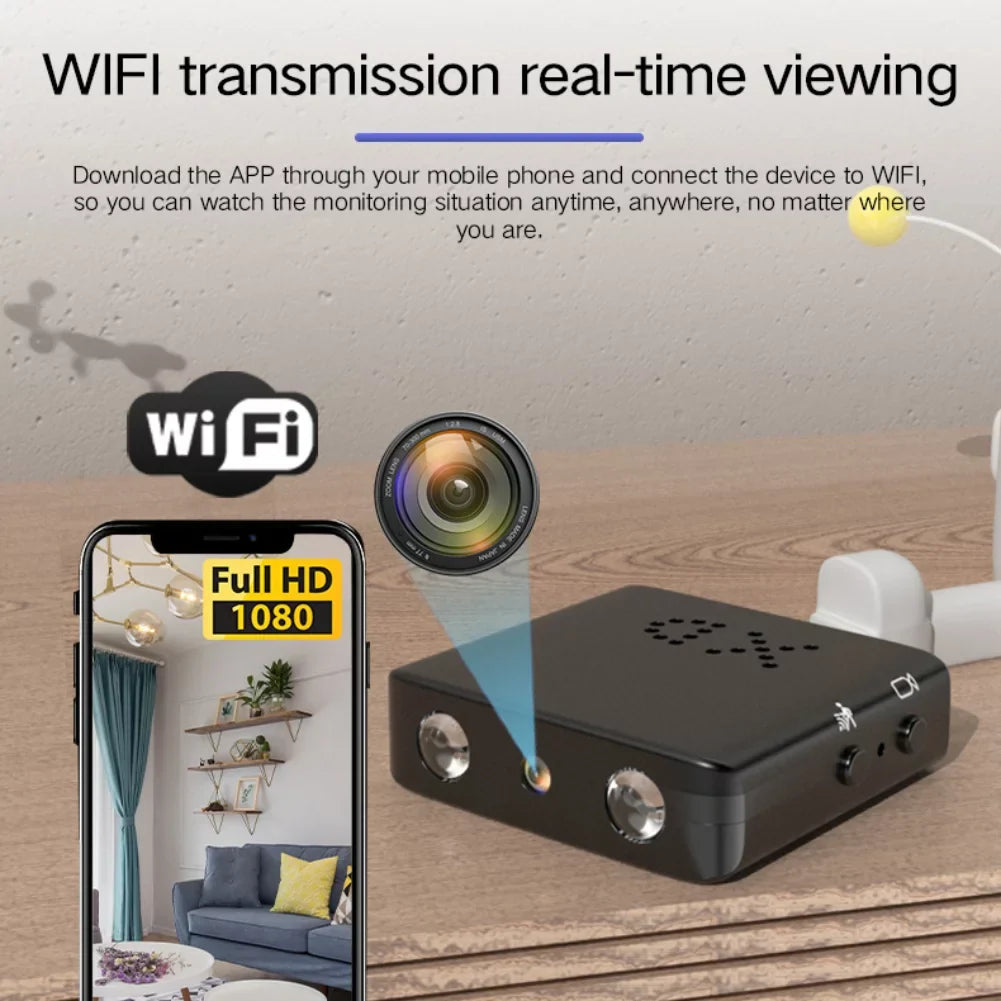 Micro HD Kamera mit WiFi und Audio - Kompakte Sicherheitskamera mit Nachtsicht
