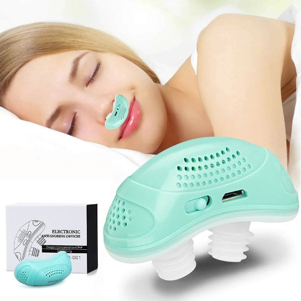 Micro CPAP-Gerät für Schlafapnoe - Tragbares Anti-Schnarch-Gerät ohne Maske, hellgrün und flüsterleise