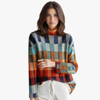 Mariana | Cashmere Patchwork Pullover Damen Rollkragenpullover