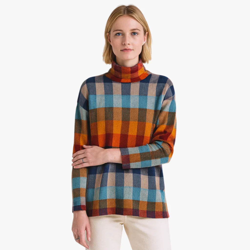 Mariana | Cashmere Patchwork Pullover Damen Rollkragenpullover