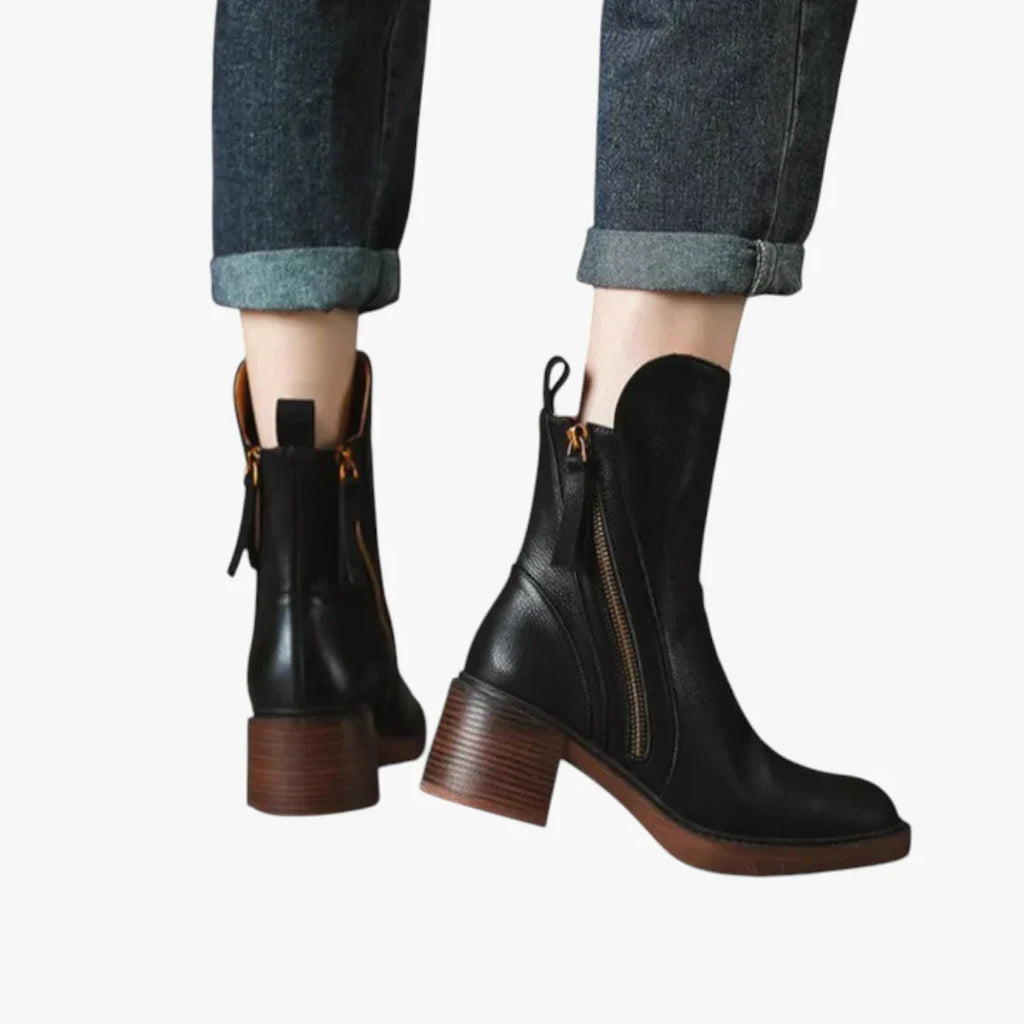 Madelyn | Knöchelhohe Designer-Stiefel für Damen mit Blockabsatz und gepolstertem Komfort