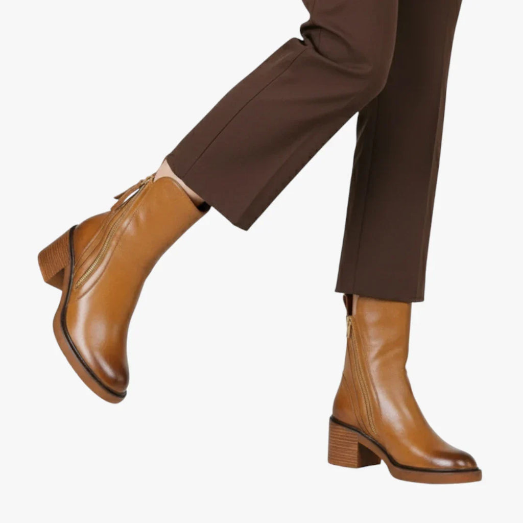 Madelyn | Knöchelhohe Designer-Stiefel für Damen mit Blockabsatz und gepolstertem Komfort