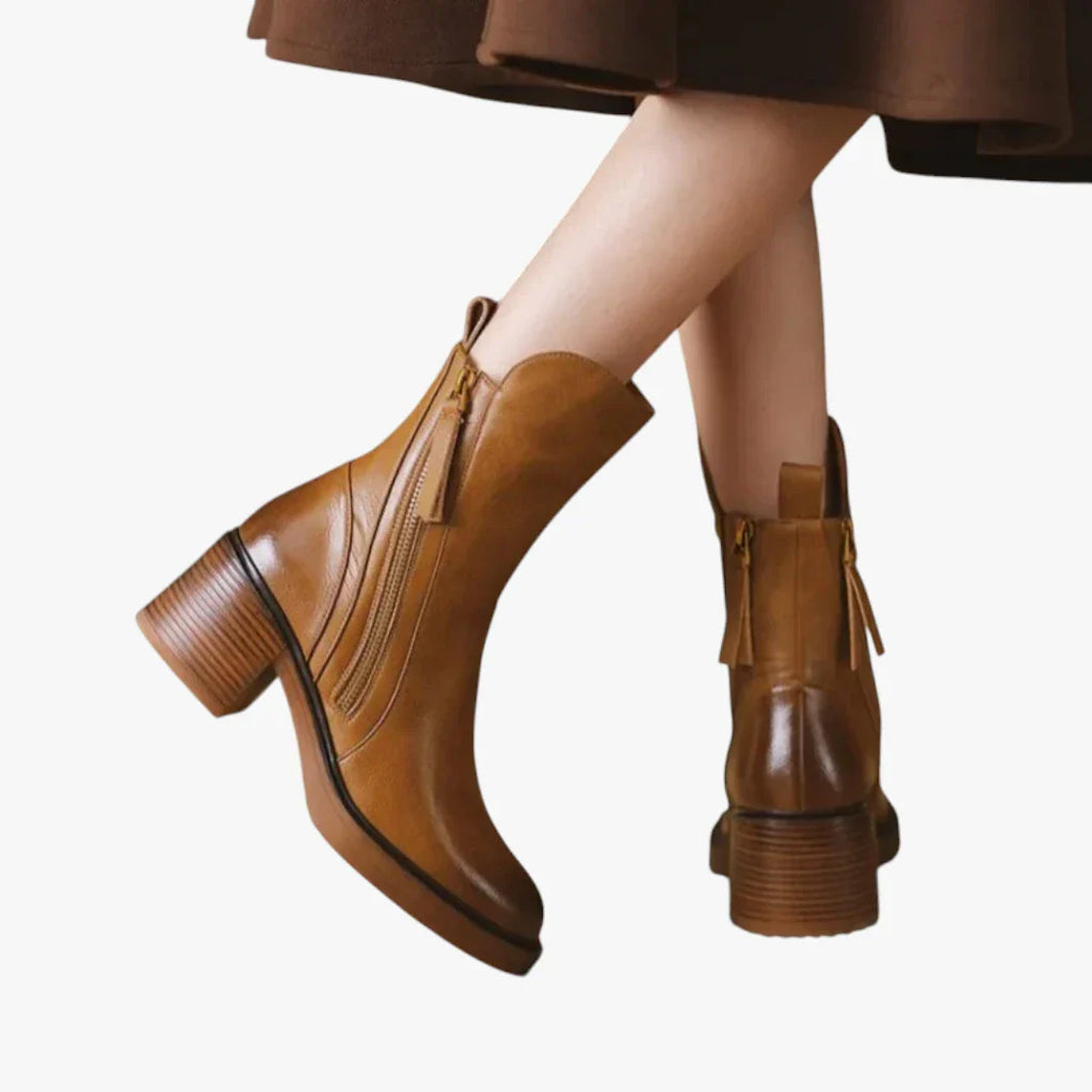 Madelyn | Knöchelhohe Designer-Stiefel für Damen mit Blockabsatz und gepolstertem Komfort