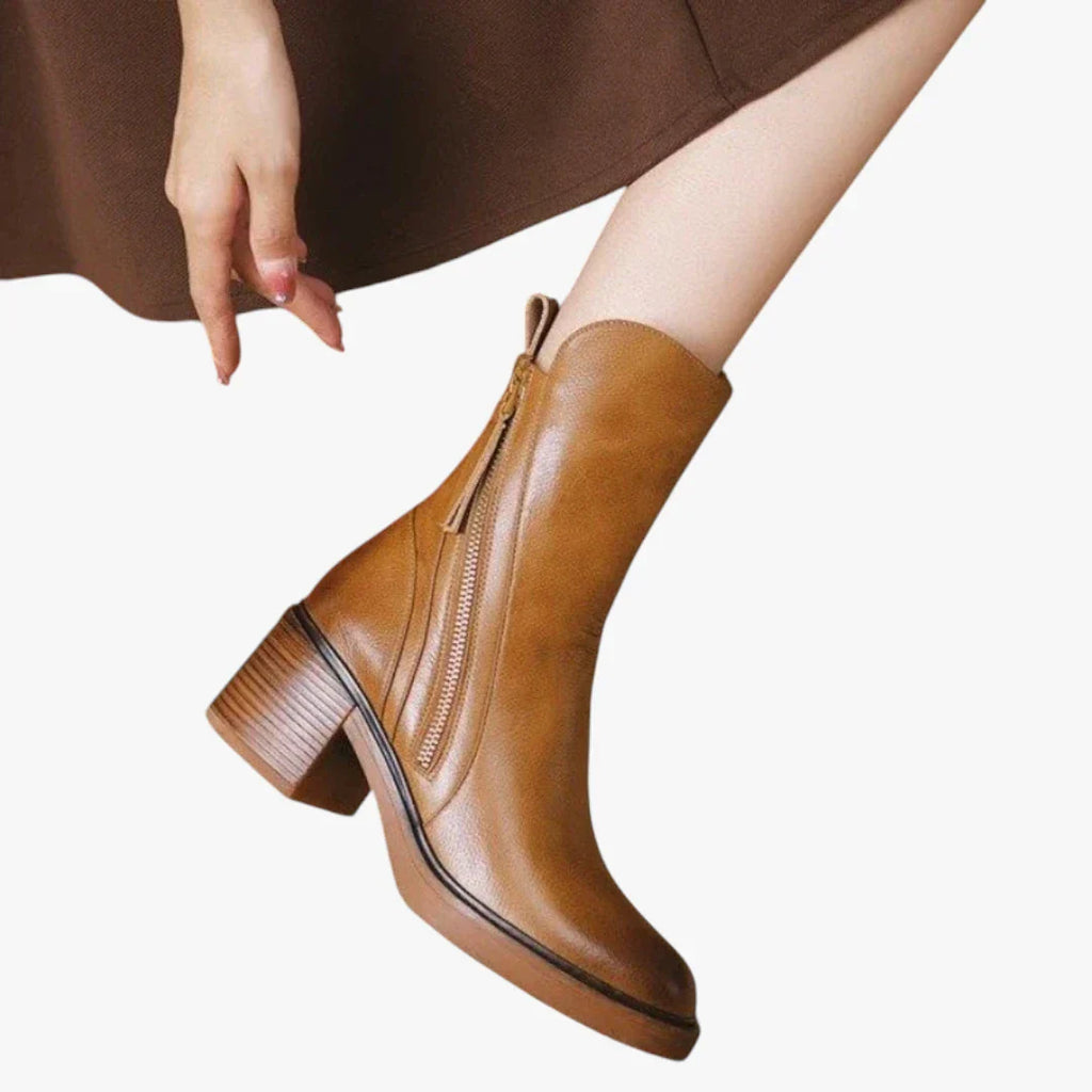 Madelyn | Knöchelhohe Designer-Stiefel für Damen mit Blockabsatz und gepolstertem Komfort