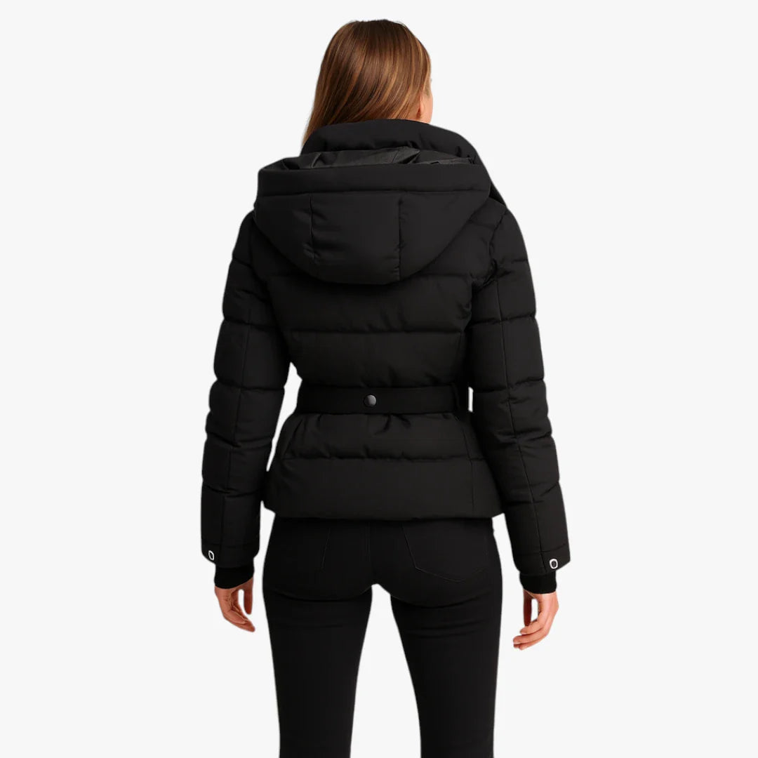 Wasserabweisende Pufferjacke mit Gürtel für Damen