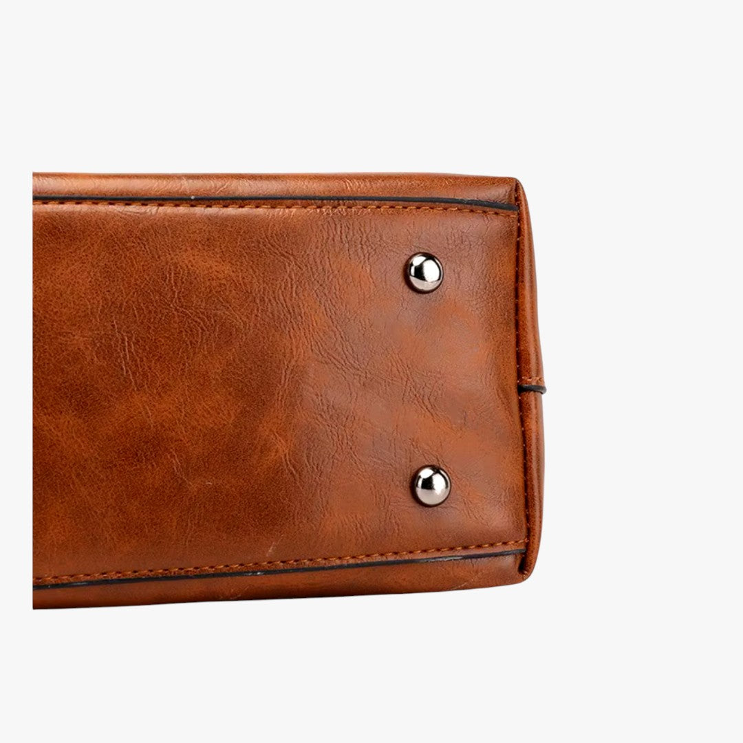 Handväska med flera fack, axelremsväska i vintagestil för kvinnor