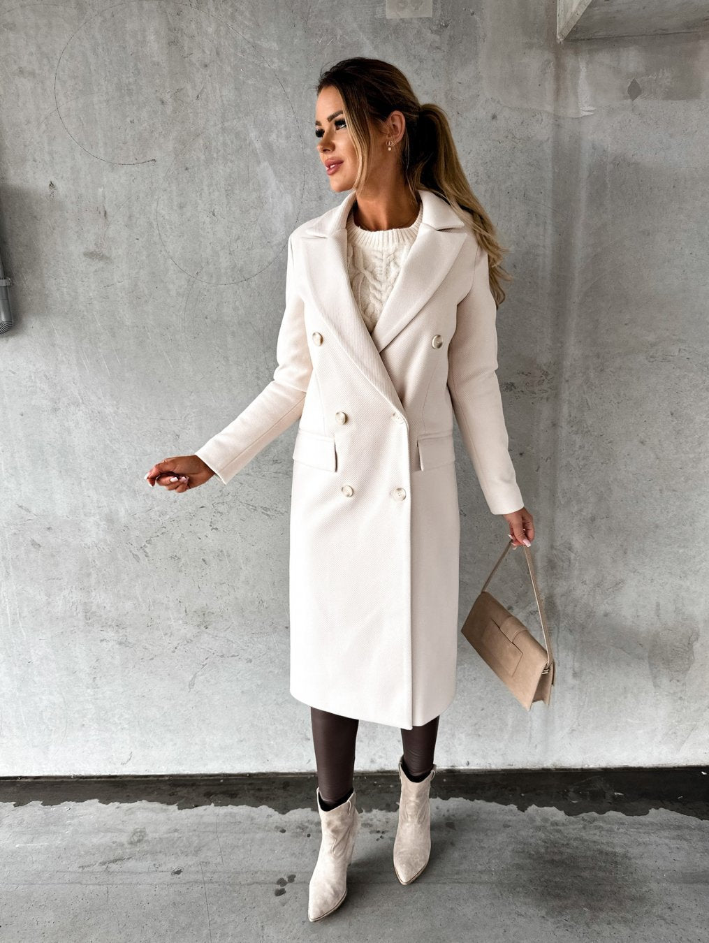 Marina | Stilvoller langer Damenmantel mit eleganter Passform