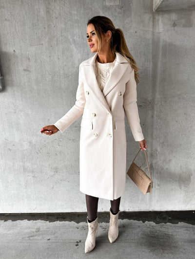 Marina | Stilvoller langer Damenmantel mit eleganter Passform