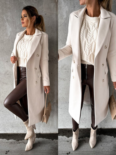 Marina | Stilvoller langer Damenmantel mit eleganter Passform