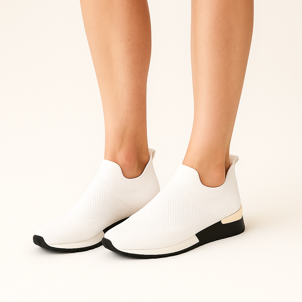 color block knit slip-on sneakers for women