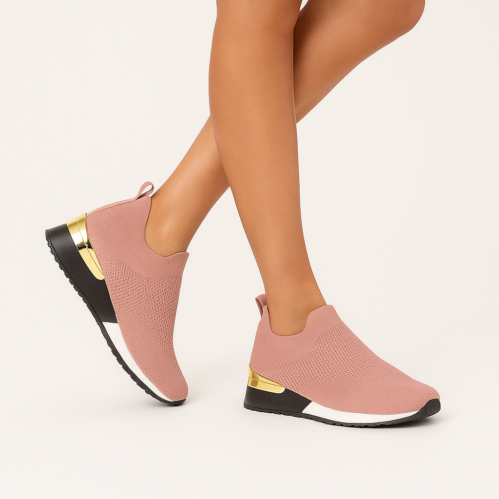 color block knit slip-on sneakers for women