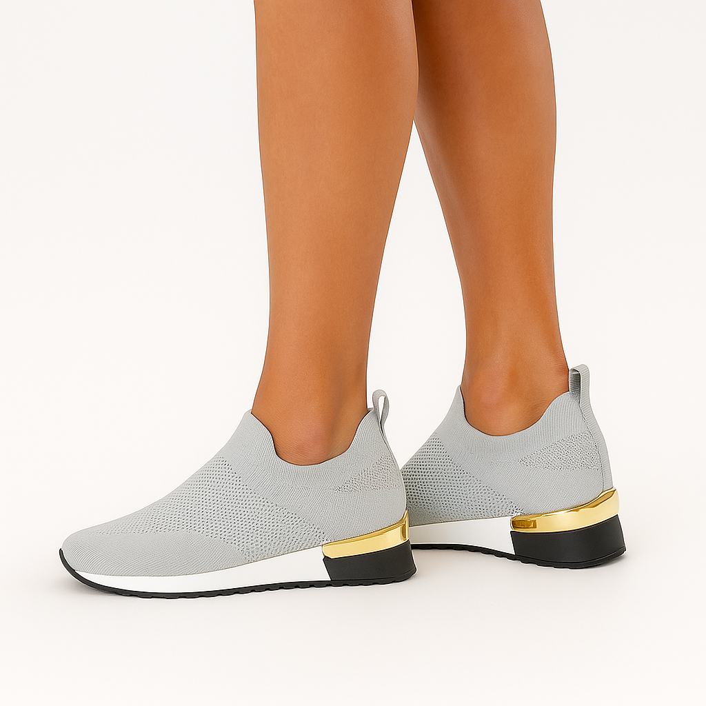 color block knit slip-on sneakers for women