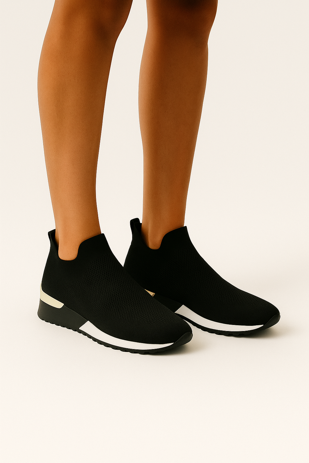 color block knit slip-on sneakers for women