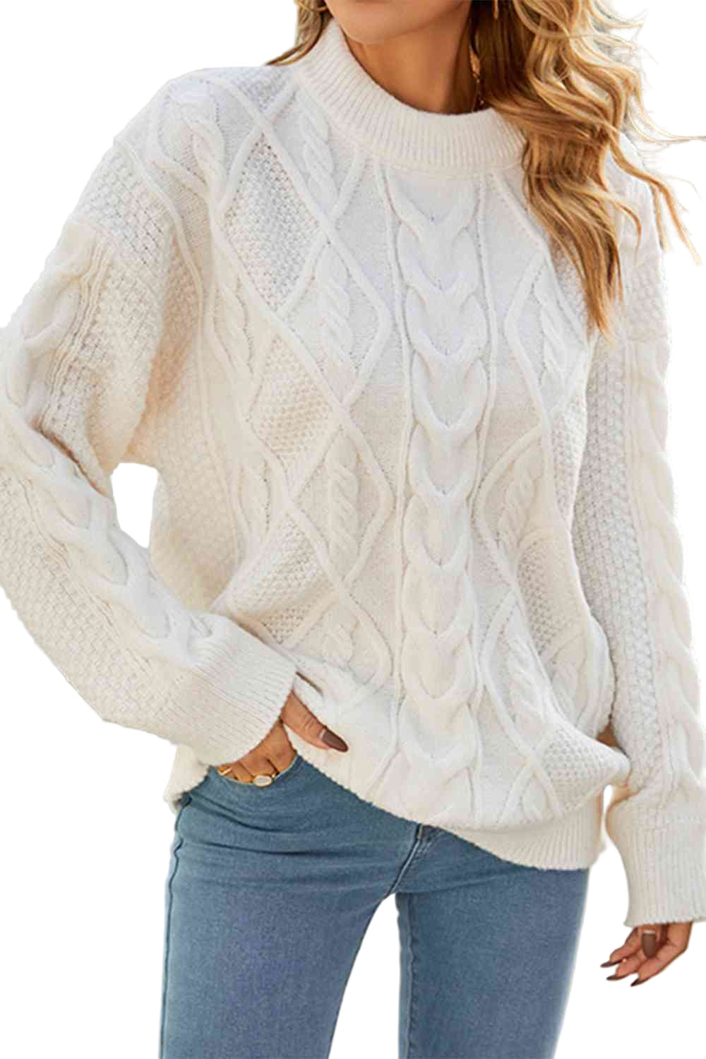 Morgane | Moderne locker sitzender Zopfpullover für Frauen