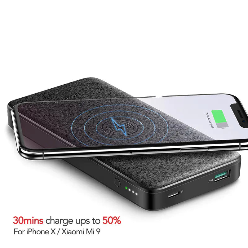 Kabellose Schnelllade-Powerbank - 10,000mAh Dual Output