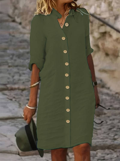 Nora - lässiges schlichtes midikleid für damen