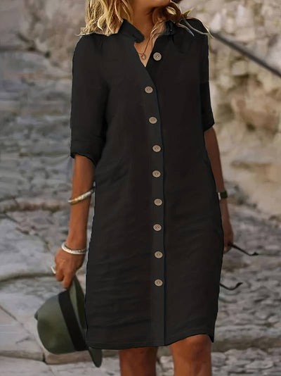 Nora - lässiges schlichtes midikleid für damen