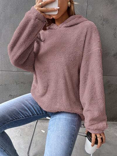 Damen Kapuzenpullover - Fleece Pullover - Kurzes Modell - Bequeme Passform - Lange Ärmel
