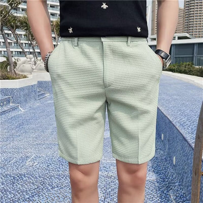 Maßgeschneiderte Shorts für Männer - Slim Fit - Knielang - Knopfleiste - Gürtelschlaufen
