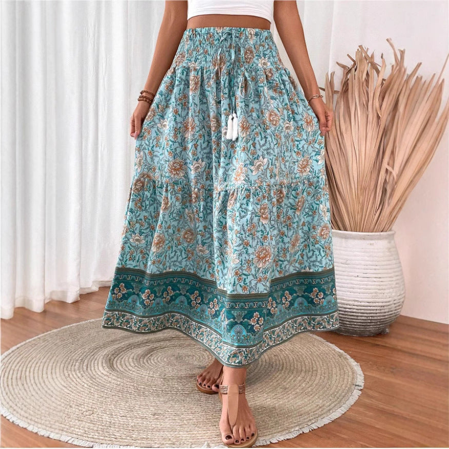 Revie | Boho Maxirock aus leichter Baumwollmischung