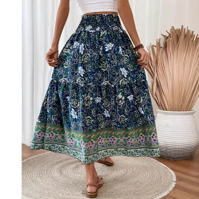 Revie | Boho Maxirock aus leichter Baumwollmischung