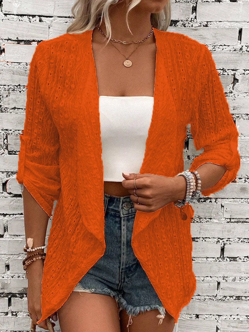 Boho Cardigan Damen Häkelstrick offen geschnitten leichtes Layering