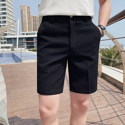 Maßgeschneiderte Shorts für Männer - Slim Fit - Knielang - Knopfleiste - Gürtelschlaufen