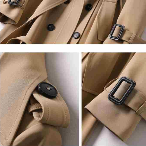 Eleganter langer Trenchcoat mit Gürtel - Must-have für Herbst und Frühling