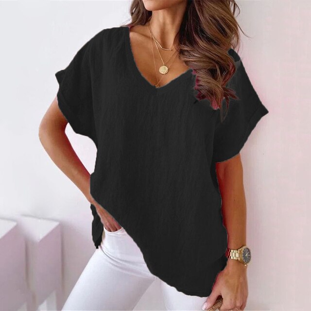 Zalana V-neck Top | Lässiges V-Neck Shirt für Frauen