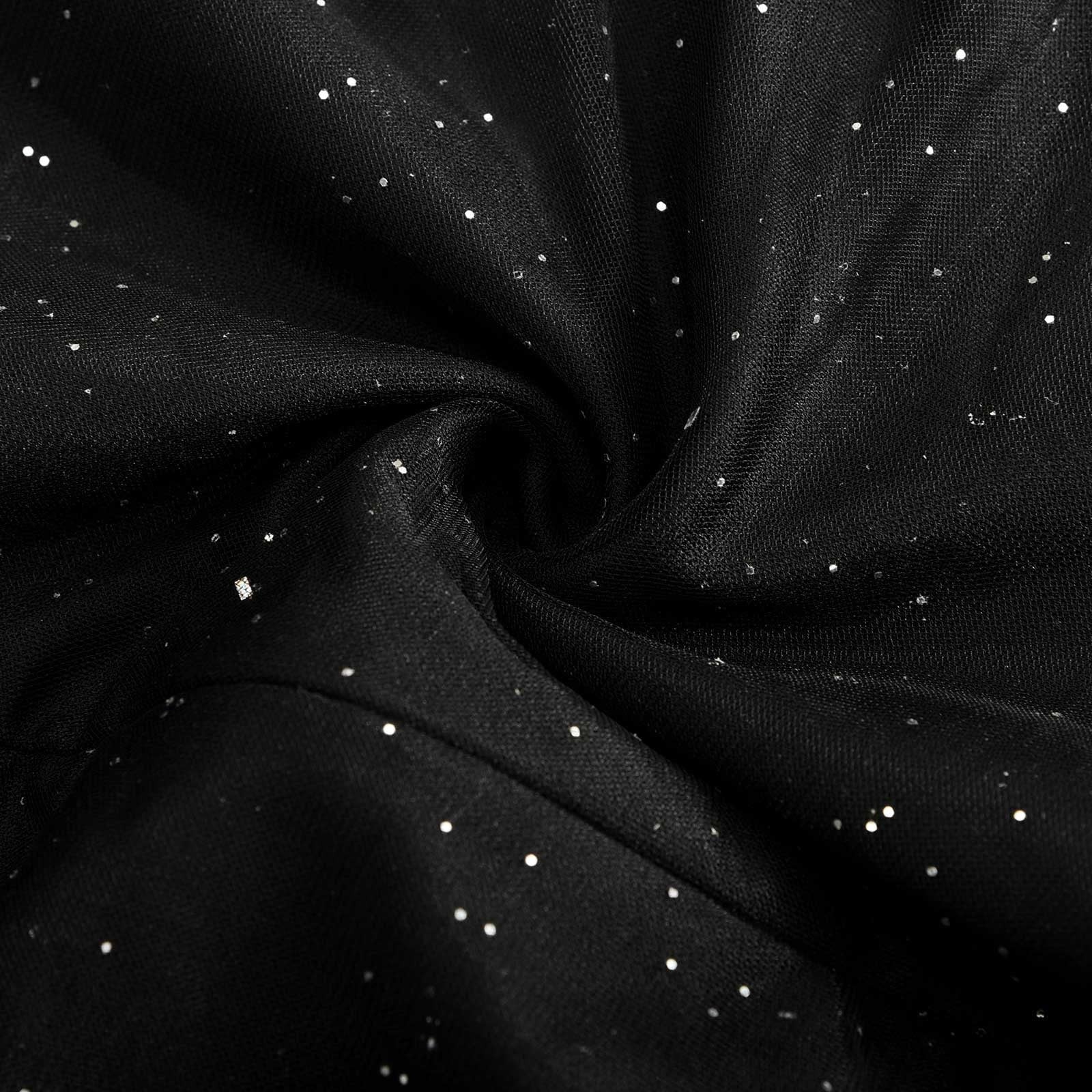 Veronica - Glitzer-Mesh Langarm-Jumpsuit mit weiten Beinen