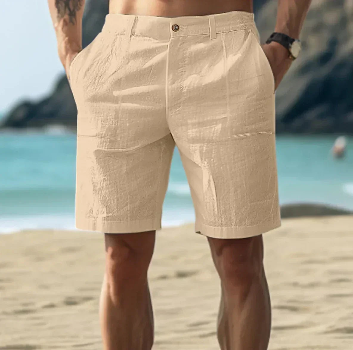 Elegante natürliche Texturshorts für Männer - Lunari