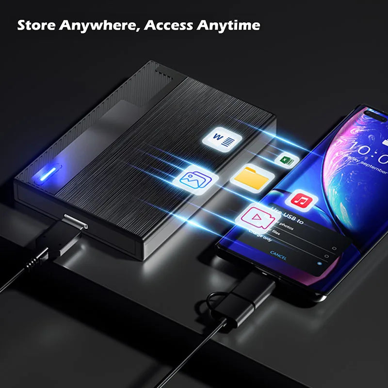 Bärbar extern hårddisk 1TB, USB 3.0/USB-C lagringsutvidgning för PC, Mac och gaming
