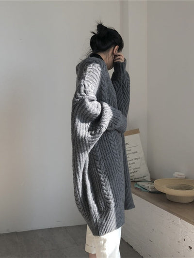 Comfortabel Wolle Lang Damen Weste