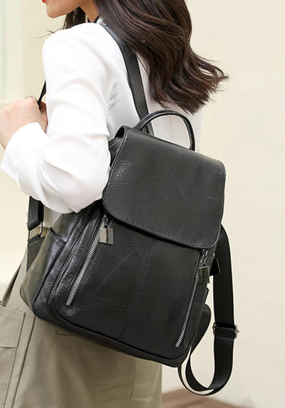 Stylischer Damen-Rucksack aus PU Leder | Diebstahlsichere Tasche | Roswitha