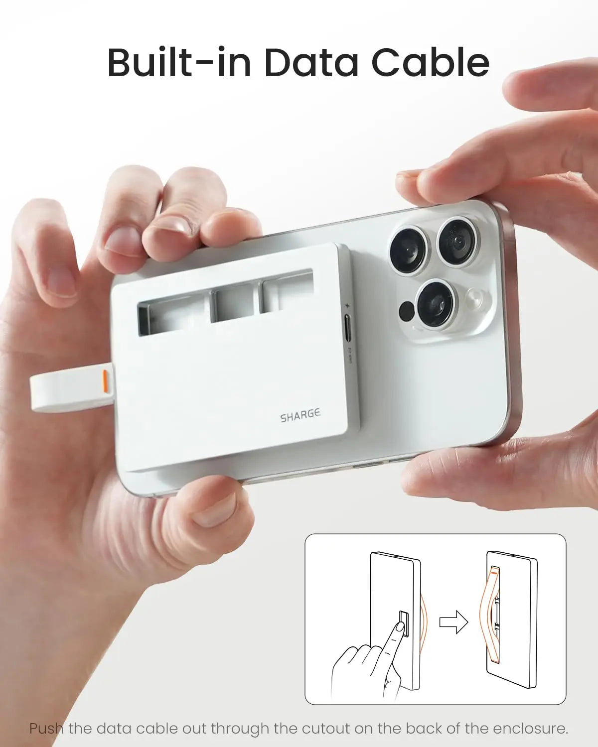 SHARGE Disk Plus M.2 NVMe SSD-kabinett 10Gbps USB-C 3.2 Gen2 (100W PD, kompakt externt SSD-kabinett)