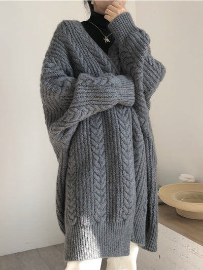 Comfortabel Wolle Lang Damen Weste