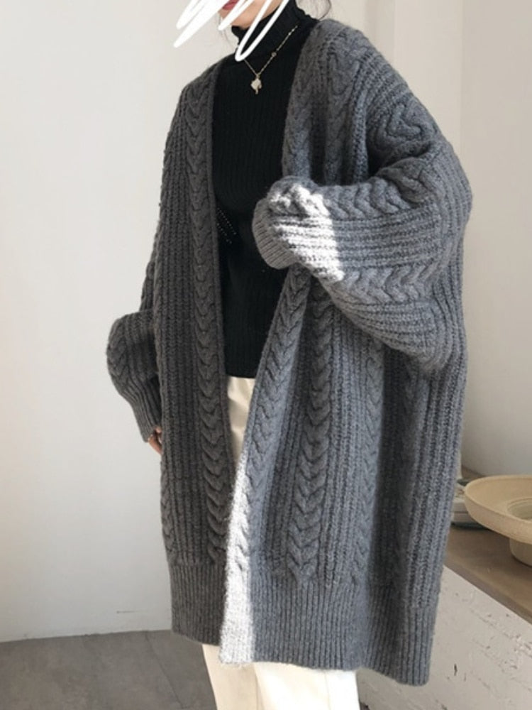Comfortabel Wolle Lang Damen Weste