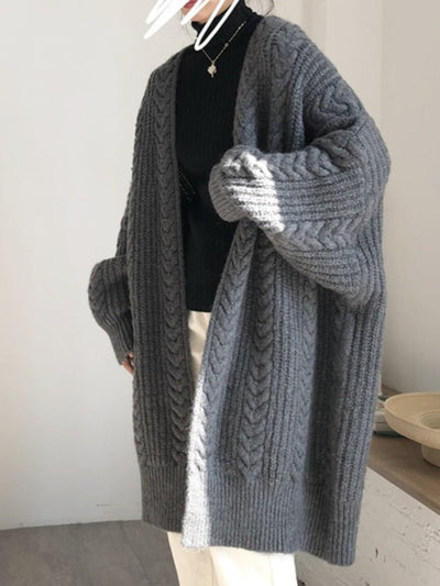 Comfortabel Wolle Lang Damen Weste