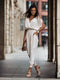 Emma Lässiger Off-Shoulder-Kombi mit Rüschendetails