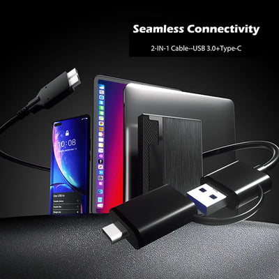 Bärbar extern hårddisk 1TB, USB 3.0/USB-C lagringsutvidgning för PC, Mac och gaming