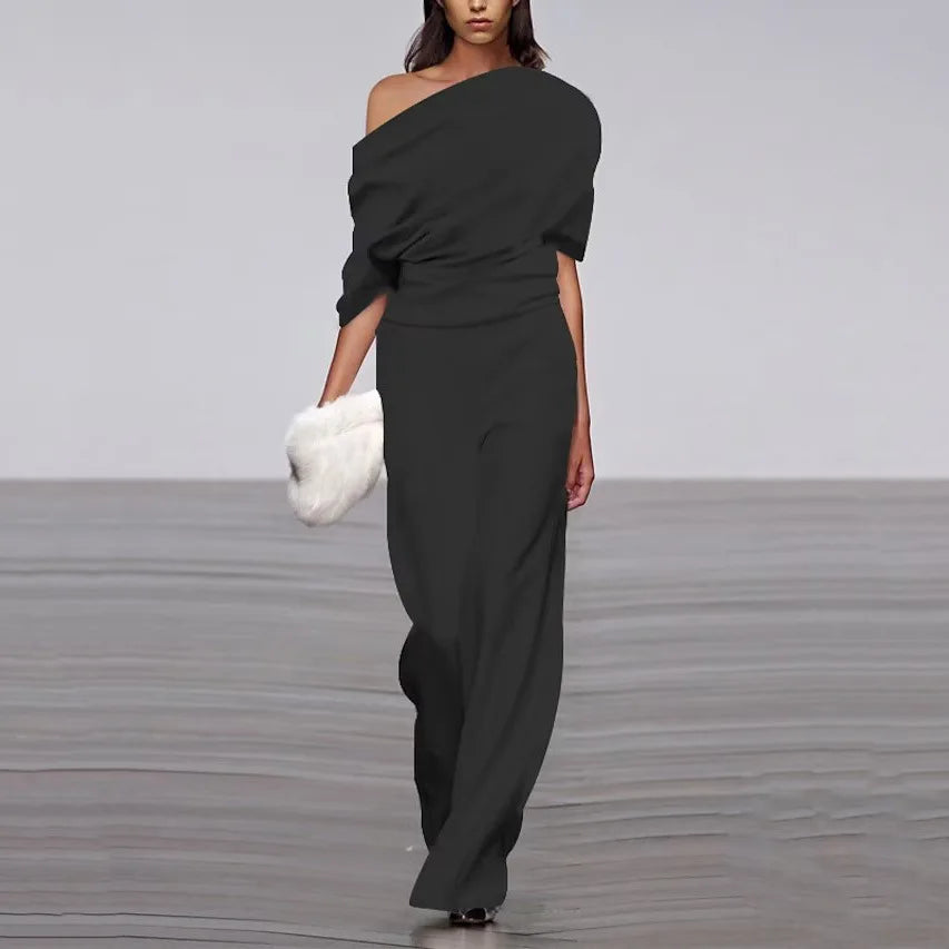 Eleganter Frühlings-Jumpsuit mit einreihigem Ausschnitt
