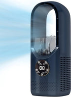 Bladeless Ventilator mit Luftbefeuchter & RGB-Licht – Leise & Kabellos für Zuhause & Reisen