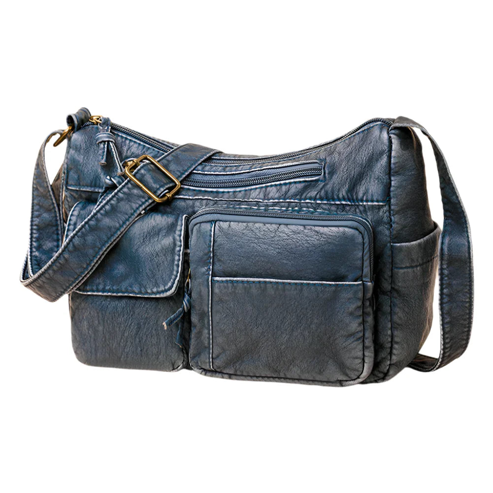 Frauen - Umhängetasche - Vintage PU Leder Multi-Pocket