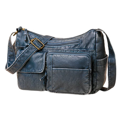 Frauen - Umhängetasche - Vintage PU Leder Multi-Pocket