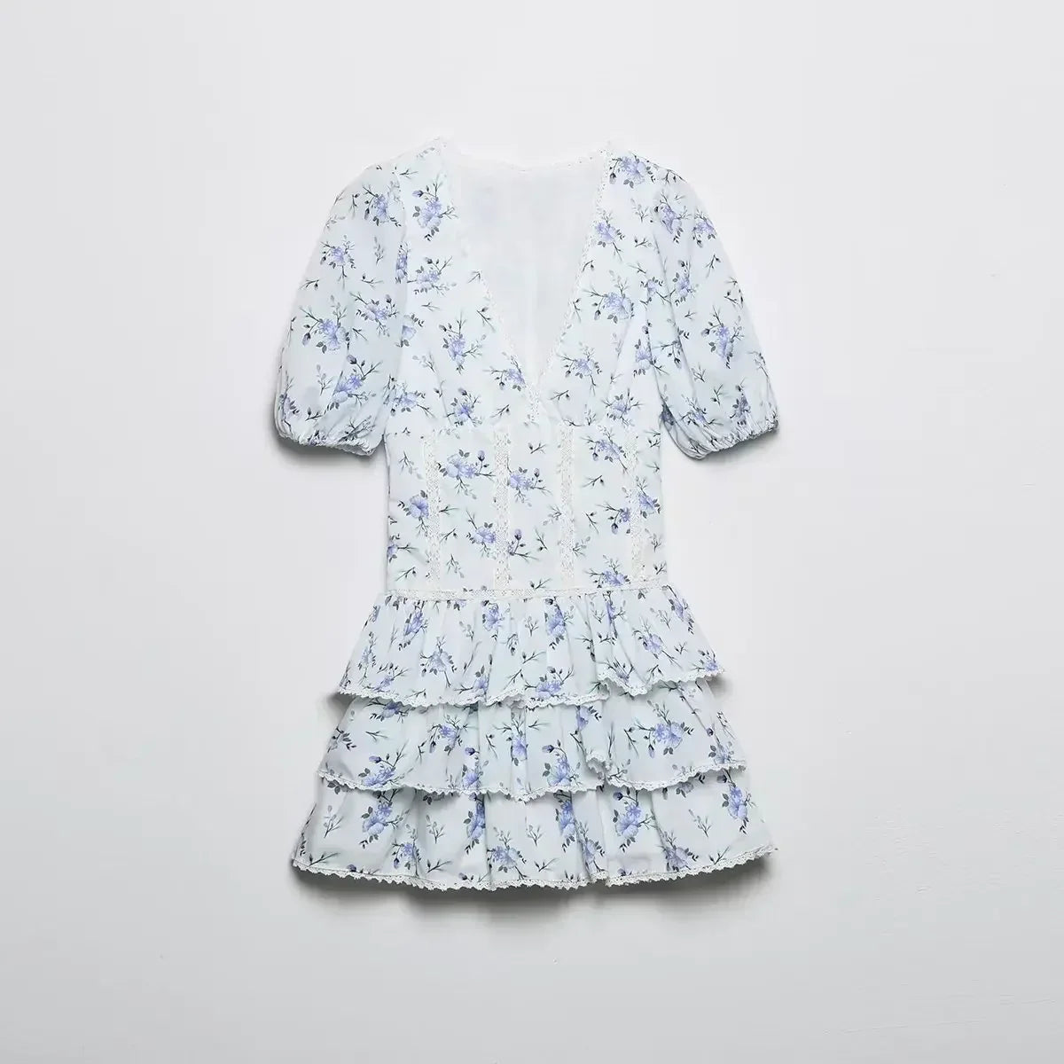 Ravikna | Minikleid mit Blumendruck und Volants