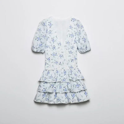 Ravikna | Minikleid mit Blumendruck und Volants
