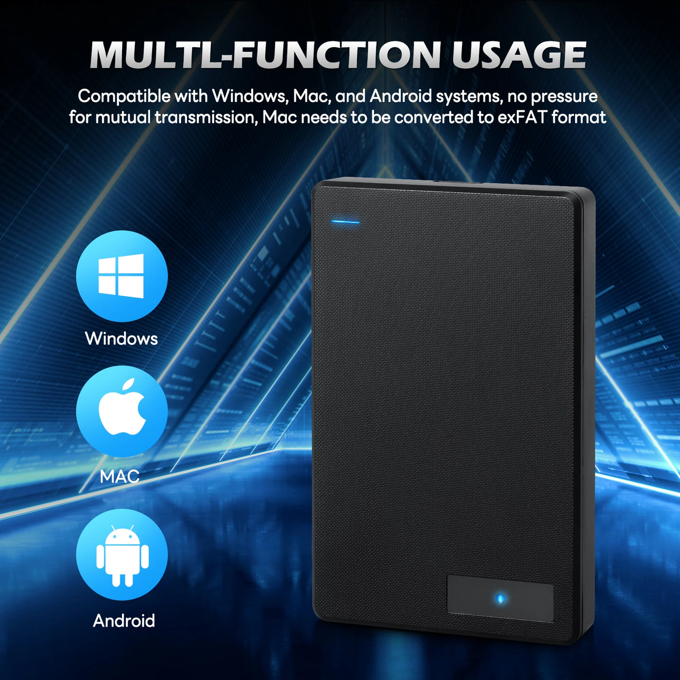Disco duro externo portátil USB 3.0 (1 TB-5 TB, HDD de alta velocidad para portátiles, PC y consolas)