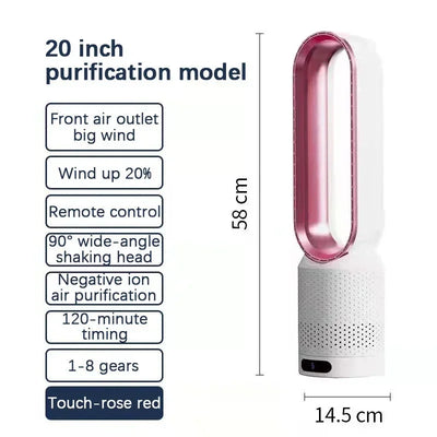 3-in-1 Bladeless Tower Ventilator – Sicher, Leise & Stylisch mit 8 Windstufen & Fernbedienung