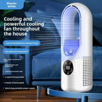 Bladeless Ventilator mit Luftbefeuchter & RGB-Licht – Leise & Kabellos für Zuhause & Reisen