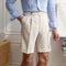 Maßgeschneiderte Shorts für Männer - 100% soft-touch-stoff - plissierte Vorderseite - Saum mit Bündchen - knielange Passform